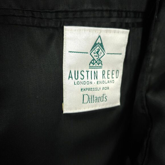 Austin Reed Mens 40R Gray Wool Striped 2 Button Ventless Blazer Sports Coat - Picture 4 of 10